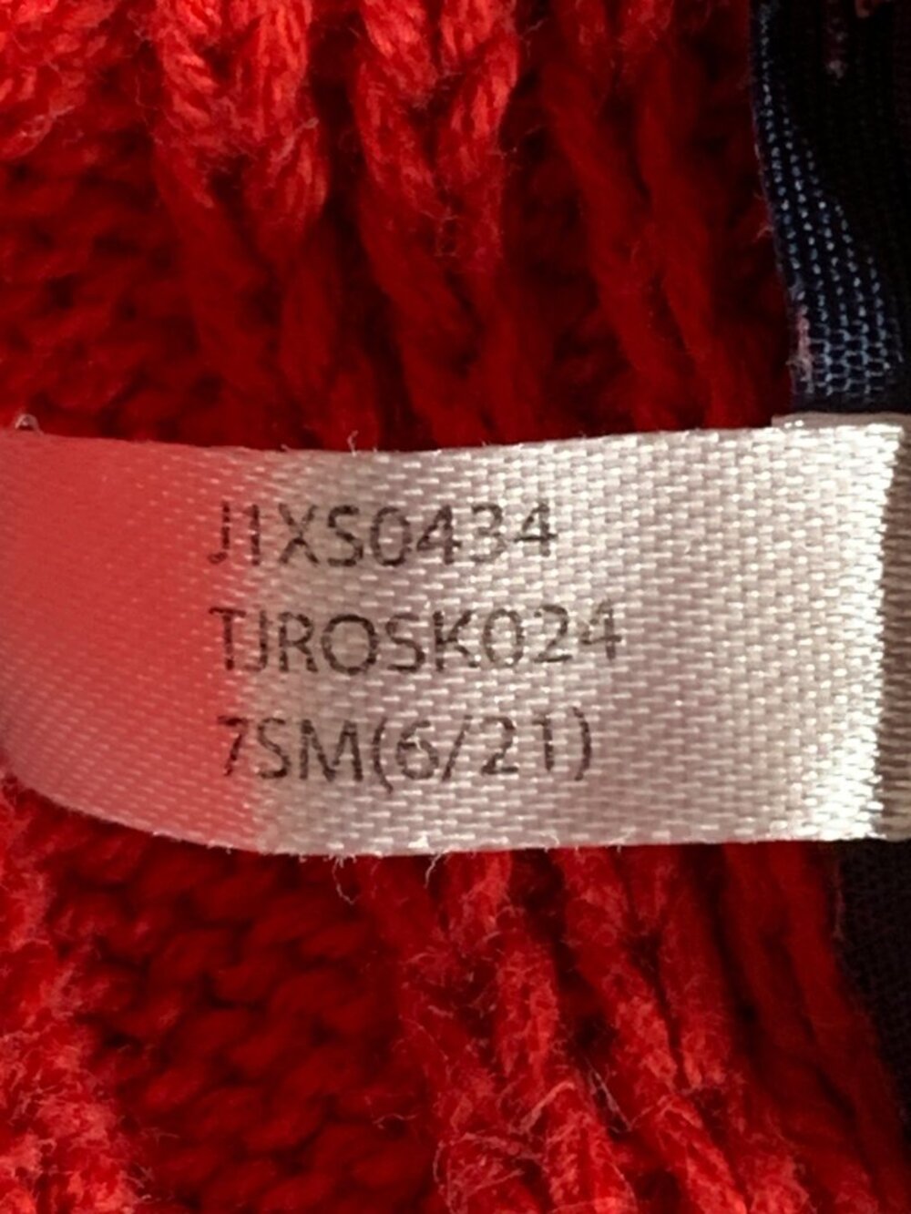 Womens Tommy Hilfiger Red Cable Knit Sweater M Crew Flag Cotton Long Sleeve - Picture 5 of 8